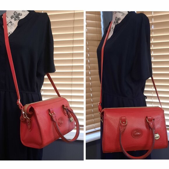 SOLD! Dooney & Bourke Red Leather Satchel Vintage All Weather Leather - Picture 2 of 16